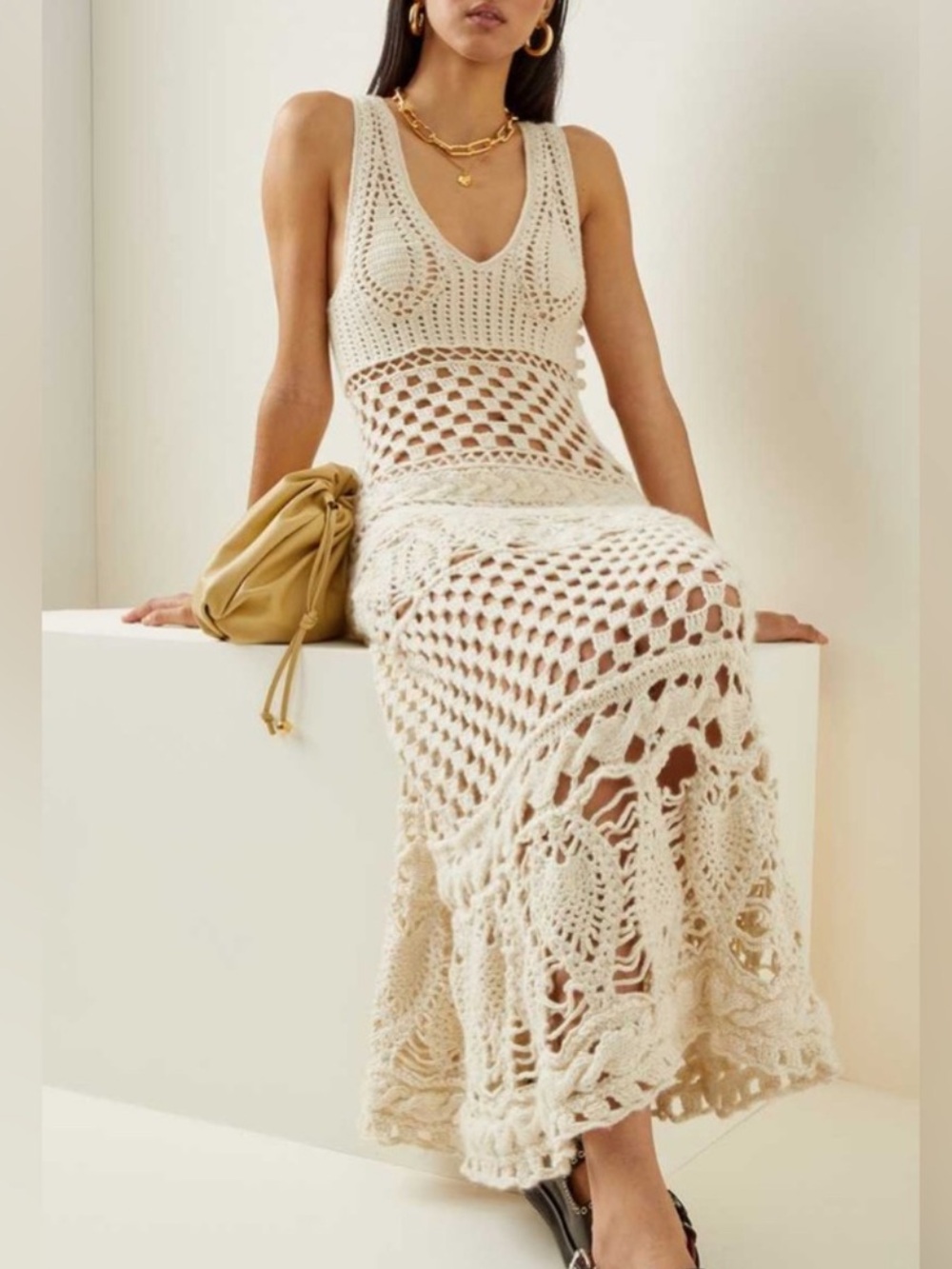 Ulla Johnson Alexis Crocheted Wool Maxi Dress - Picture 2 of 15